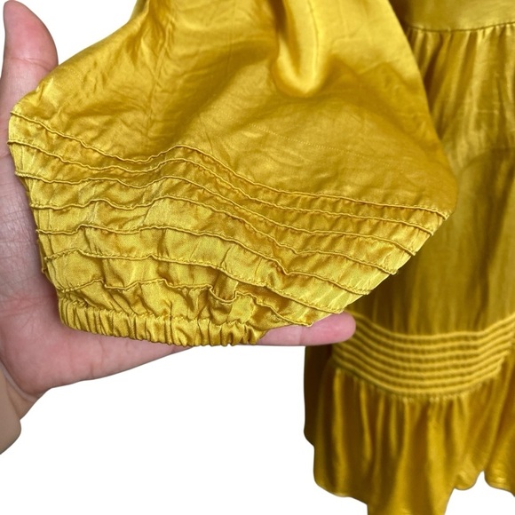 Cleobella Adelyn Mini Dress Chartreuse Yellow Boho Batwing Swing Small - Picture 9 of 16